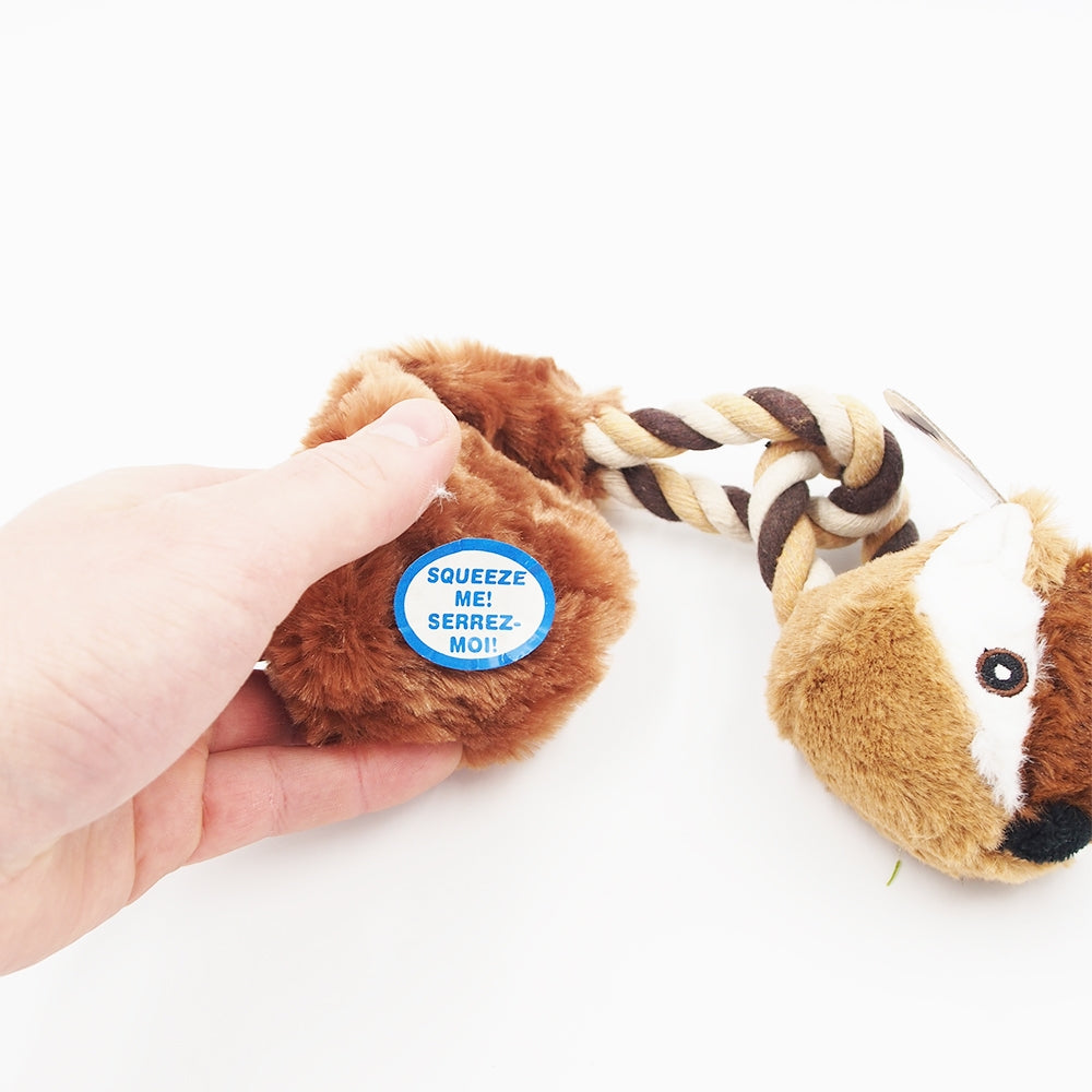 Šuns žaislas su virve ir cypsinuku – lapiukas